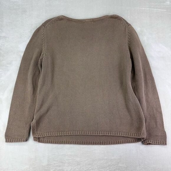 Vintage Sweater Womens M-L Brown Weekend Provisions Lagenlook Cotton Heavy‎ Knit - Picture 4 of 8